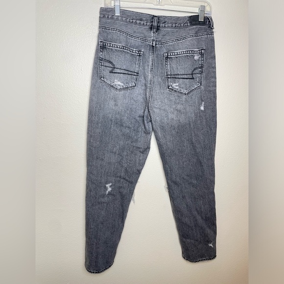 American Eagle Mom Jean Denim Gray Distressed - Picture 2 of 6